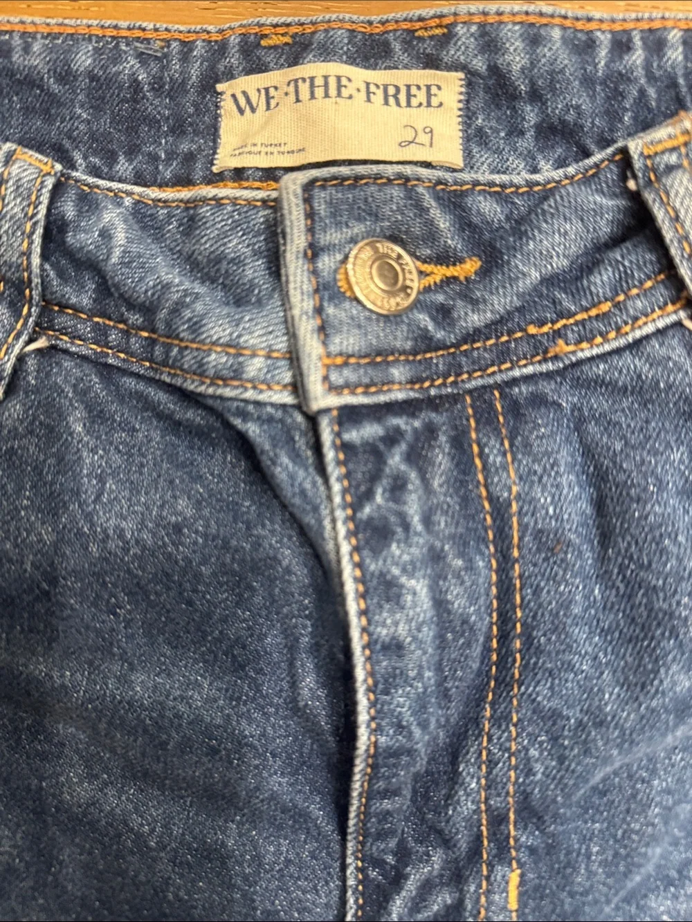 Free People We The Free Cruisin’ Wide Crop high rise Denim Shorts Size 29 - Picture 3 of 6